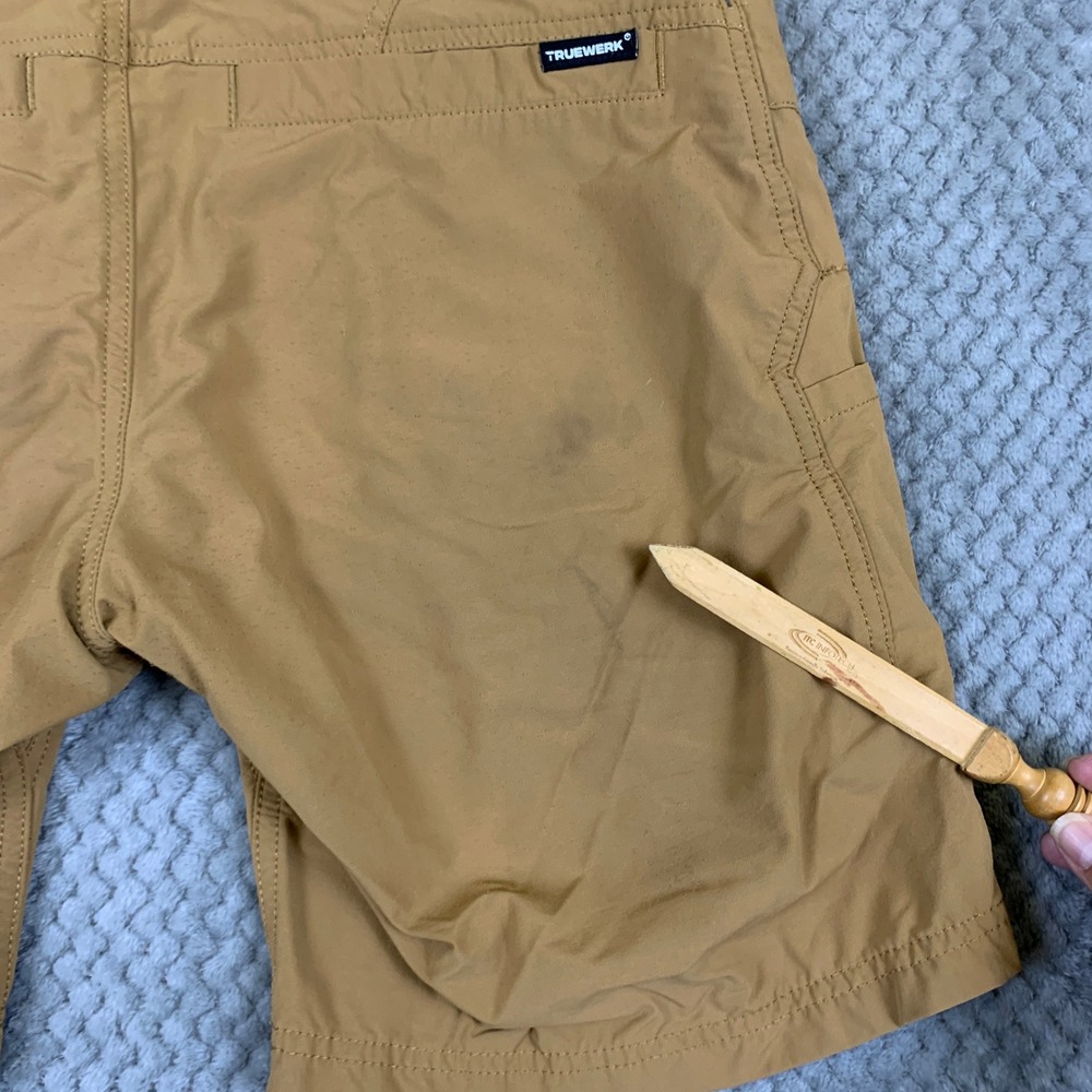 Truewerk T1 Werkshort Men 32 Sand Tan Technical Work Shorts 4-Way Stretch Pocket - Picture 11 of 12
